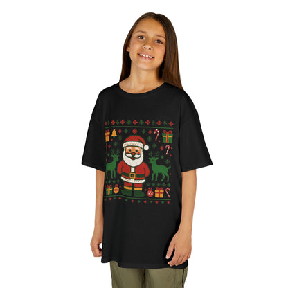 Kids Santa Christmas Shirt, Holiday Style Kids Sweater