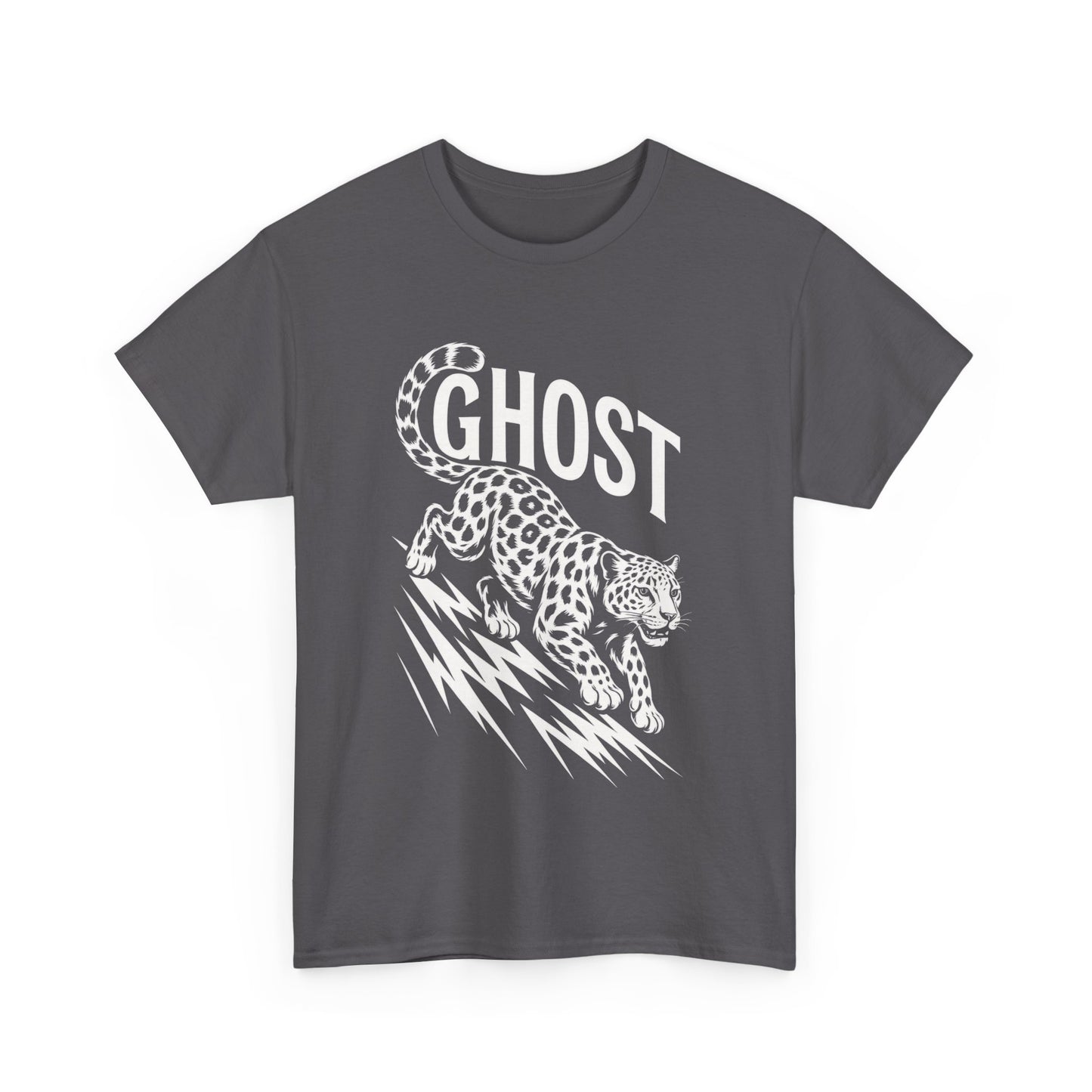 Ghost Leopard Graphic Tee, Mens T-Shirt, Casual Wear, Animal Print Top, Gift for Cat Lovers, Halloween Outfit