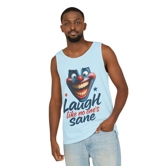 Laugh Out Loud Unisex Tank Top, Funny Graphic Top, Humor Shirt, Summer Apparel, Gift for Clowns, Party Wear