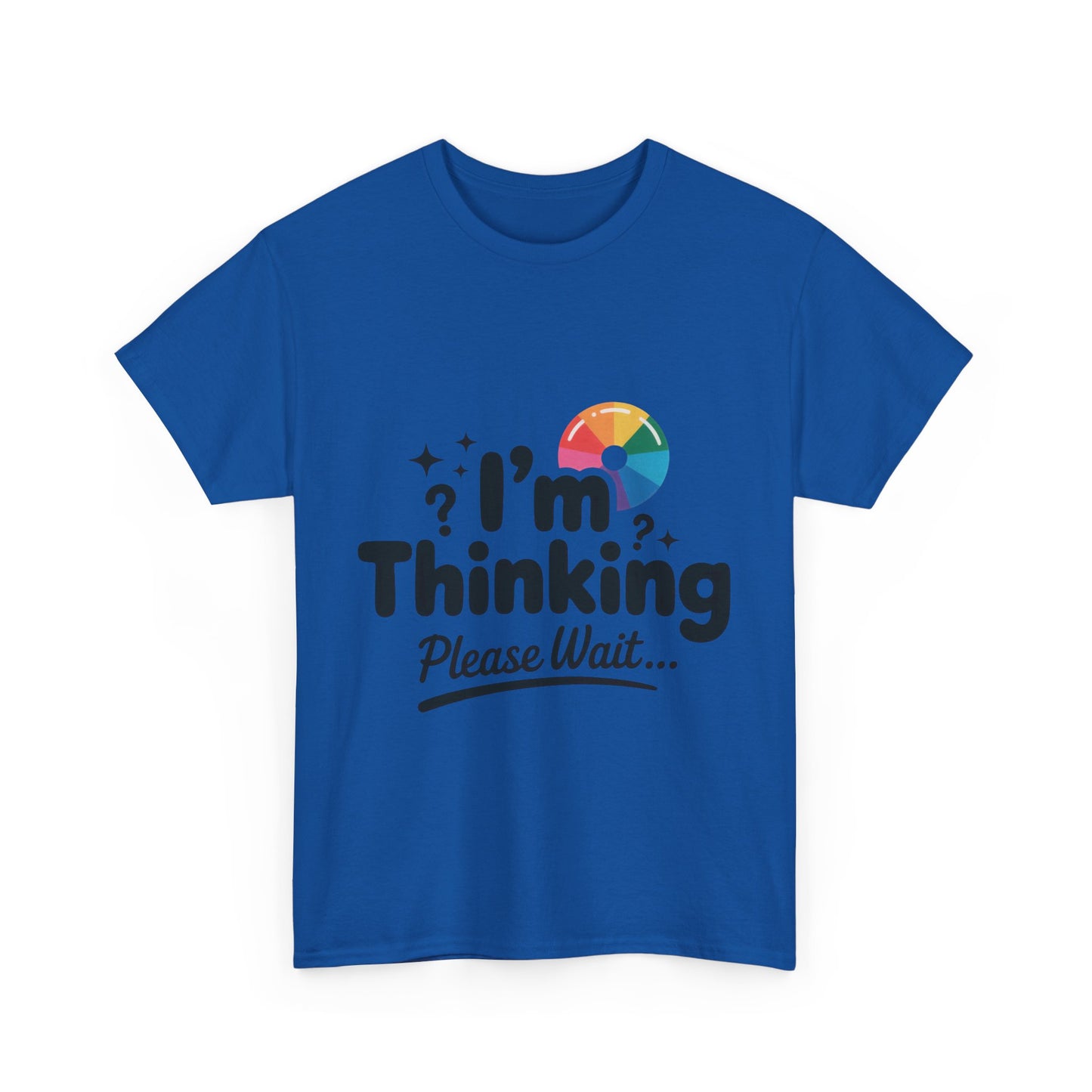 Funny - Im Thinking Please Wait - T-Shirt for Women, Cute Geeky Gift for Introverts, Programmers, Designers, Fun Humor Shirt