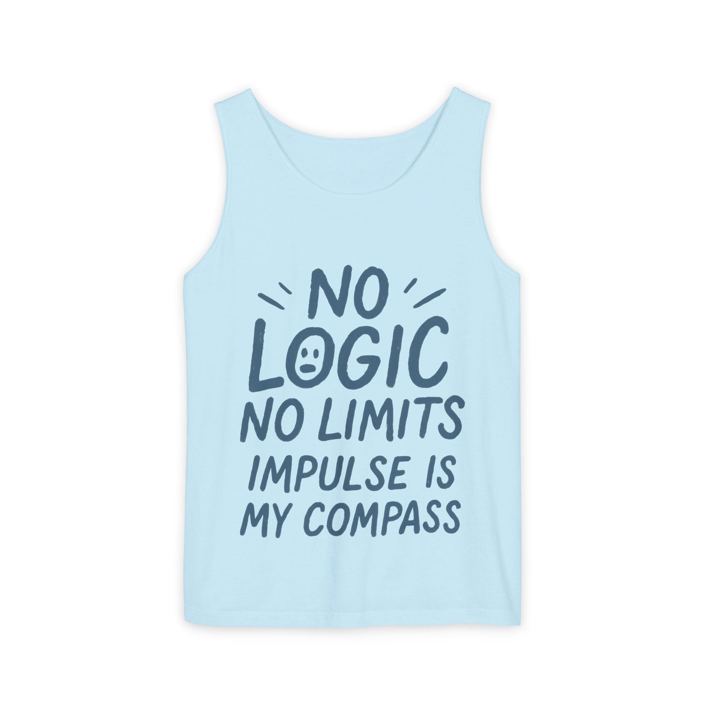 Funny No Logic Womens Tank Top, No Limits Impulse Quote, Carefree Graphic Tee, Gym Apparel for Women, Fitness Gift, Casual Summer Top