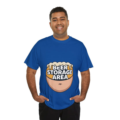 Funny Beer Belly T-Shirt, Beer Storage Area Graphic Tee for Men, Dad Bod Humor Shirt, Beer Lovers Gift, Drinking Gift, Party Apparel