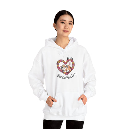 Best Cat Mom Ever Hoodie, Cozy Sweatshirt for Cat Lovers, Gift for Cat Moms, Feline Themed Apparel, Pet Lover Hoodie, Mother's Day Gift