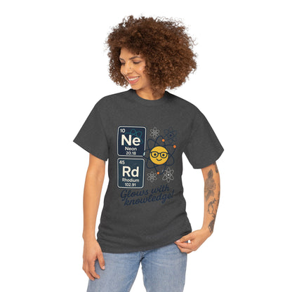 Funny Womens Nerd T-Shirt, NeRd Periodic Table Shirt, Glowing Knowledge Tee, Science Lover Gift, Chemistry Shirt, STEM Apparel, Science Tee
