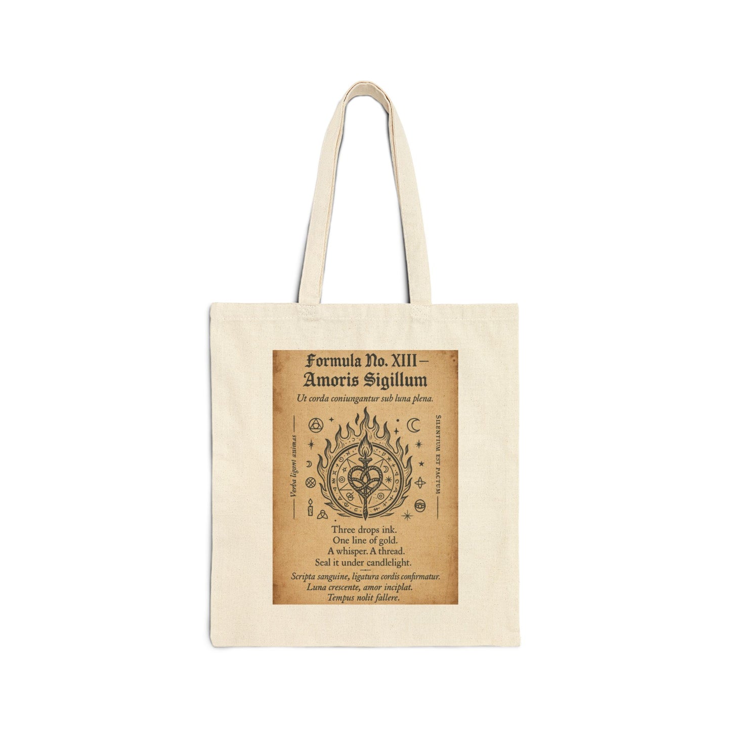 Love Sigil Tote Bag, Amoris Charm Print, Occult Romance Symbol, Witchy Ritual Canvas Bag, Mystic Heart Spell Design, Witchy Gift, Boho Tote