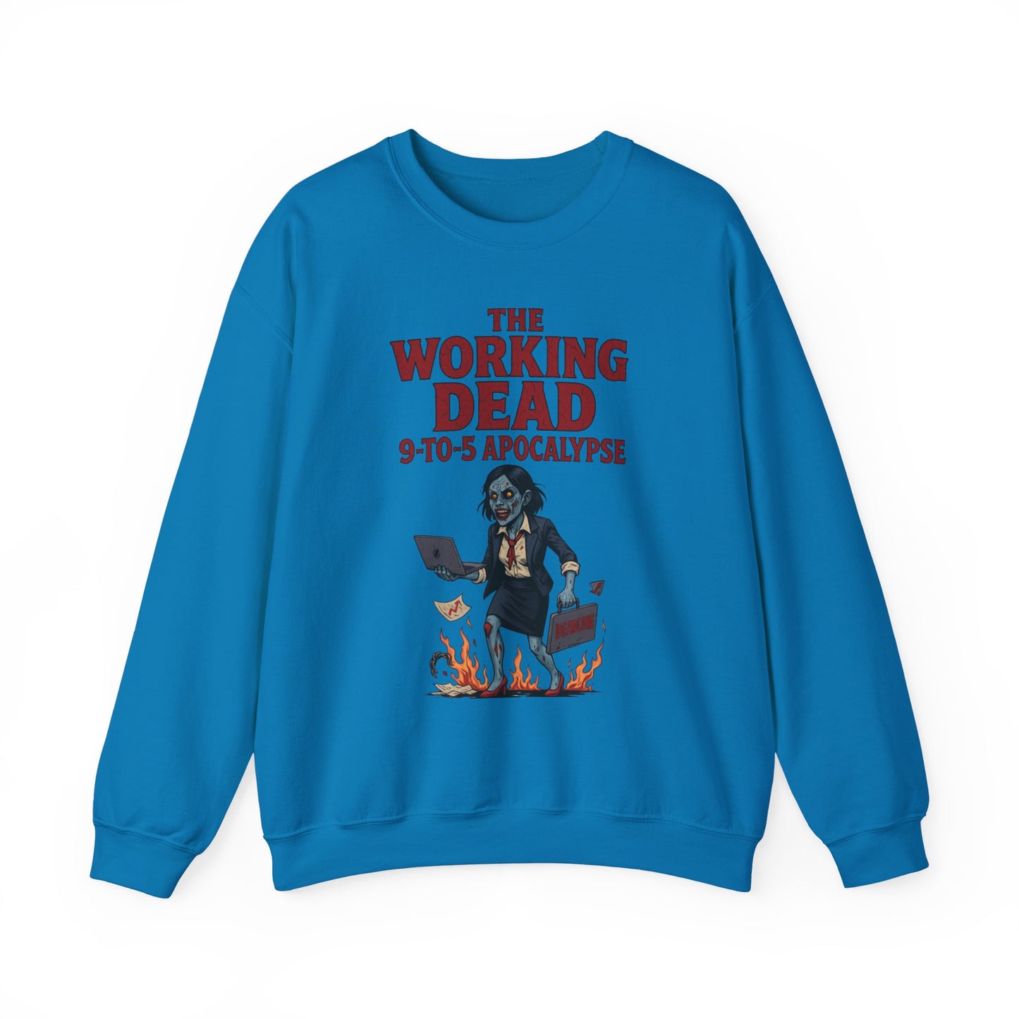 Women's The Working Dead 9-to-5 Apocalypse Sweatshirt, Funny Office Zombie Horror Pullover, Halloween Zombie Work Top