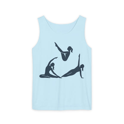 Womens Garment-Dyed Tank Top, Womens Pilates Tank Top, Yoga Fitness Graphic Top, Cute Workout Gym Shirt