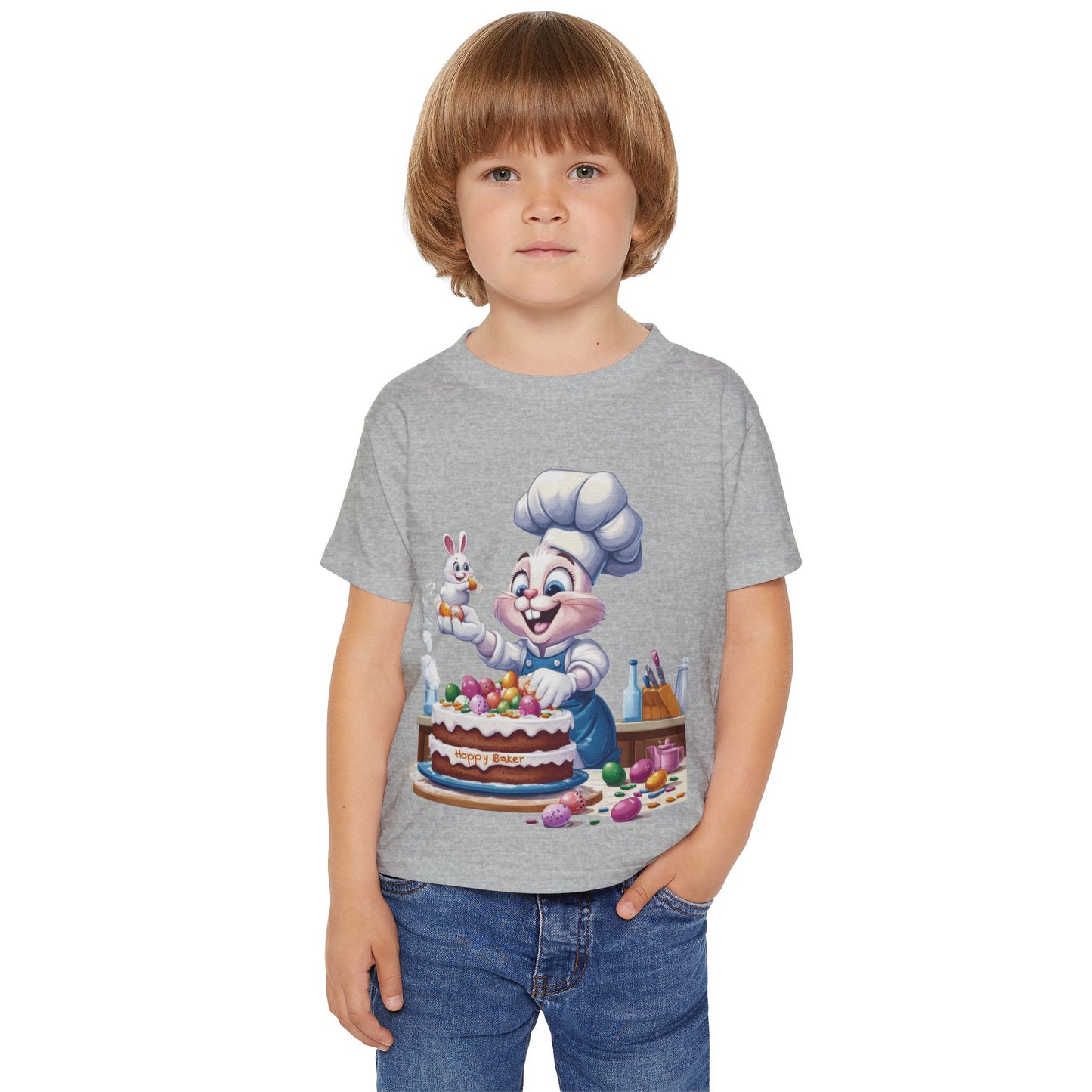 Bunny Chef Toddler T-Shirt, Cute Easter Apparel, Kids Baking Shirt, Toddler Gifts, Spring Outfits, Happy Bunny Design, Easter Cake Shirt
