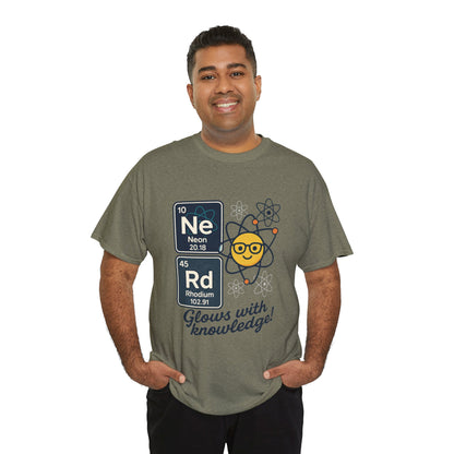 Funny Mens Nerd T-Shirt, NeRd Periodic Table Shirt, Glowing Knowledge Tee, Science Lover Gift, Chemistry Shirt, STEM Apparel, Science Tee