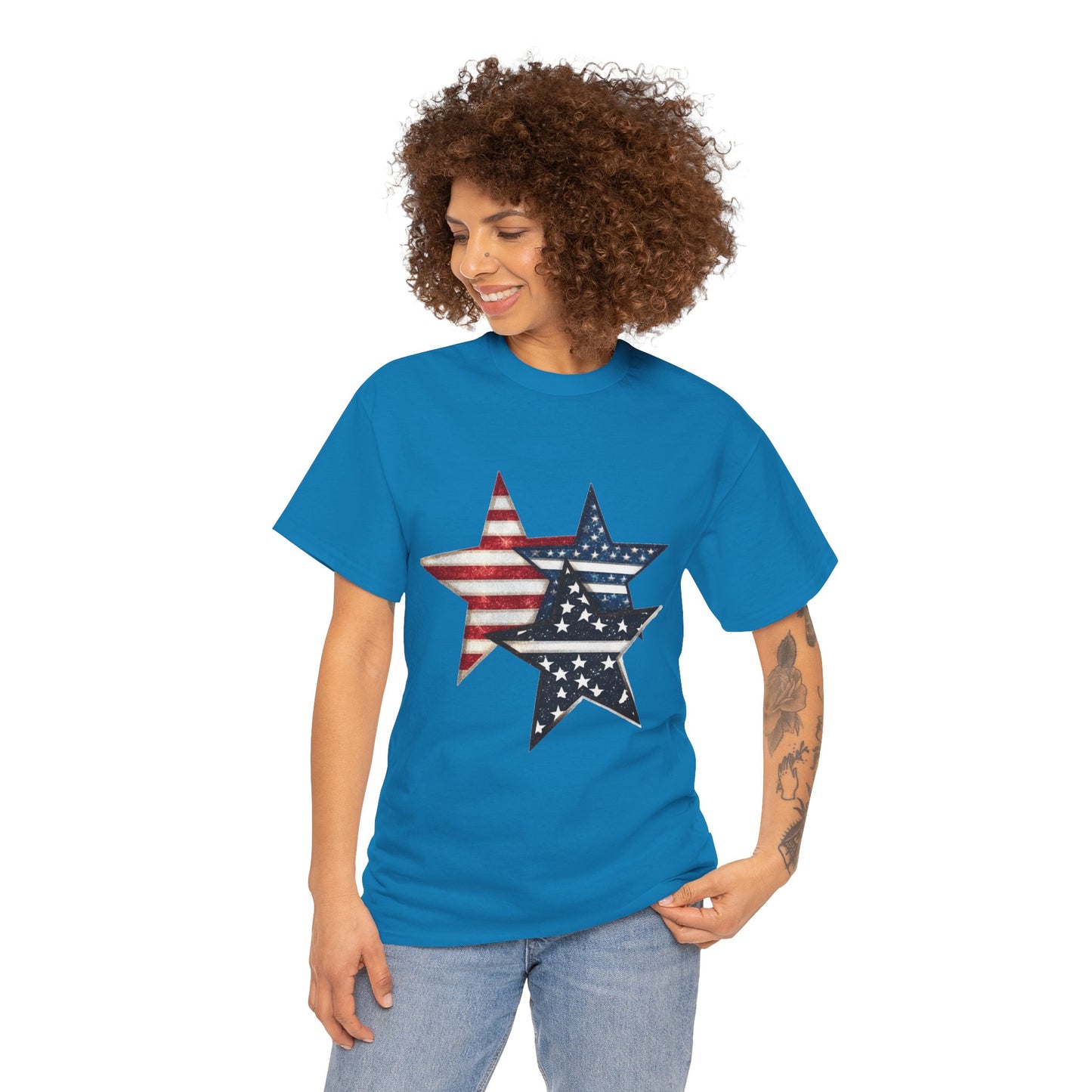 Patriotic Star Unisex Tee, USA Pride T-Shirt, Independence Day Outfit, All-American Style Shirt, Gift for Veterans, 4th of July Celebration