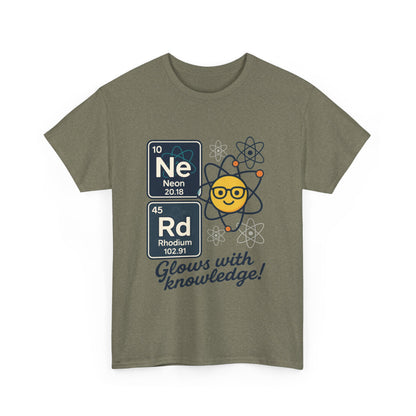 Funny Mens Nerd T-Shirt, NeRd Periodic Table Shirt, Glowing Knowledge Tee, Science Lover Gift, Chemistry Shirt, STEM Apparel, Science Tee