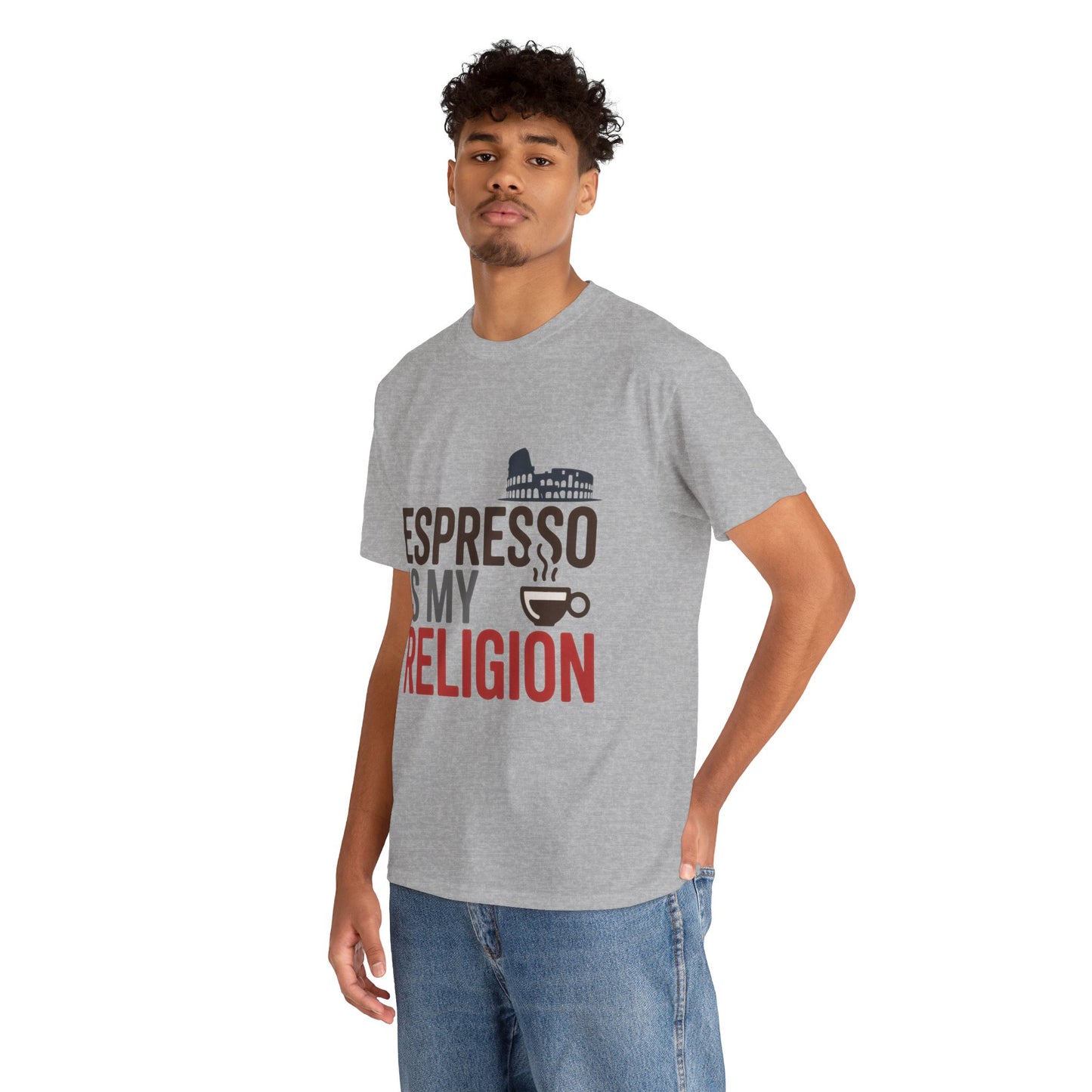 Espresso Is My Religion Coffee Rome Graphic Mens T-Shirt, Coffee Lover Gift