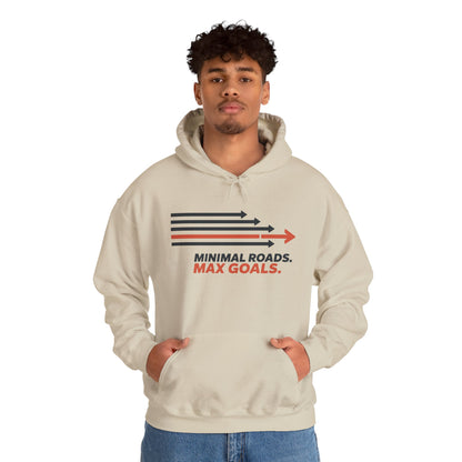 Mens Heavy Blend™ Hooded Sweatshirt, Minimal Roads Max Goals Motivational Mens Hoodie