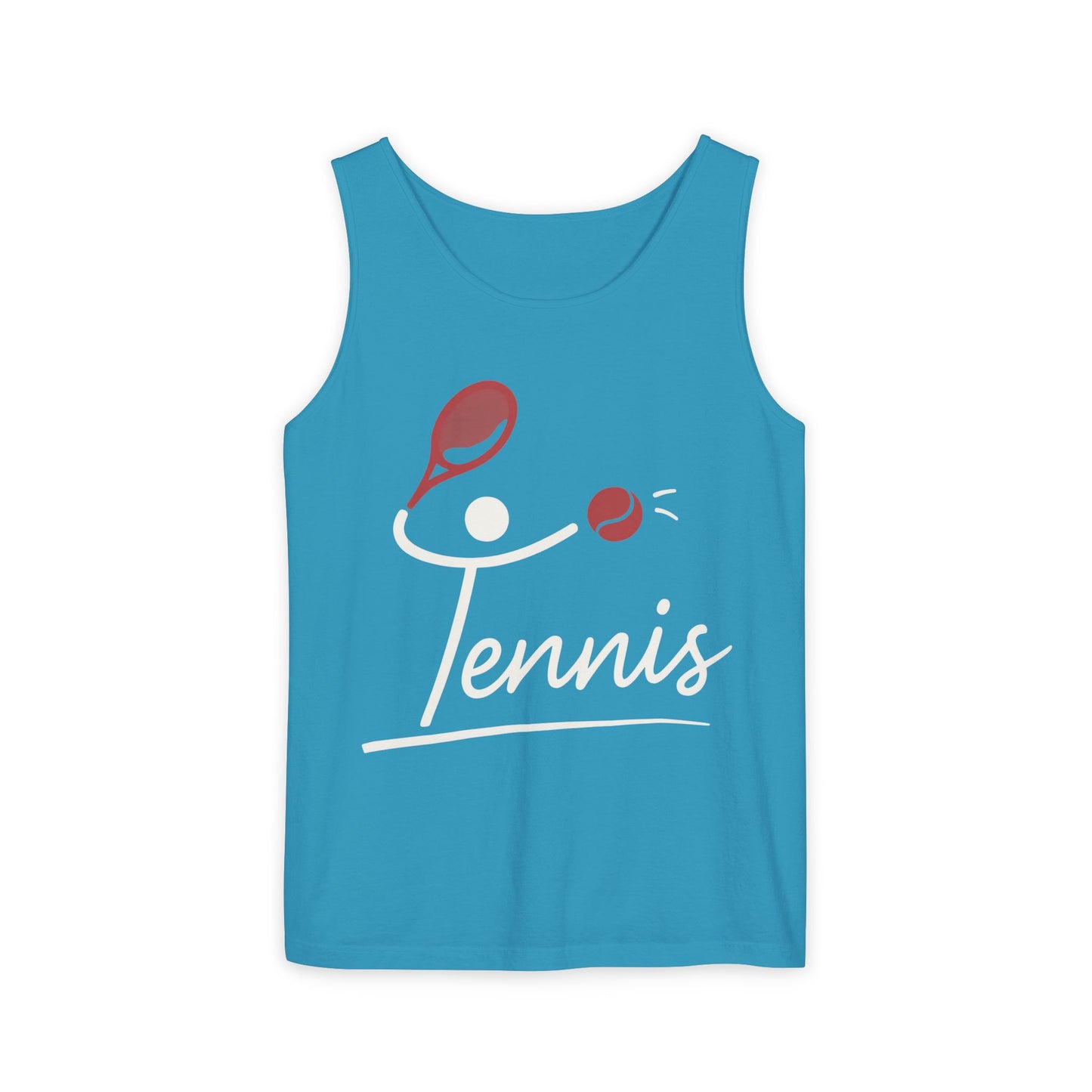Womens Garment-Dyed Tank Top, Womens Tennis Tank Top, Cute Sports Graphic Top, Workout Gym Activewear Shirt