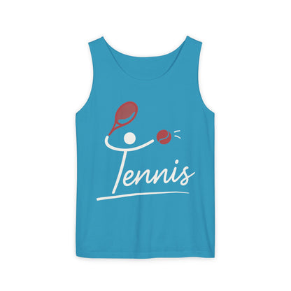 Womens Garment-Dyed Tank Top, Womens Tennis Tank Top, Cute Sports Graphic Top, Workout Gym Activewear Shirt