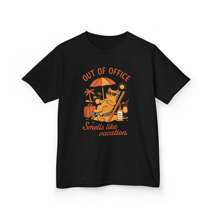 Funny Cat Vacation T-Shirt for Kids, Out of Office Beach Shirt, Summer Holiday Tee, Summer Fun, Beachwear, Travel Tee, Gift for Kids