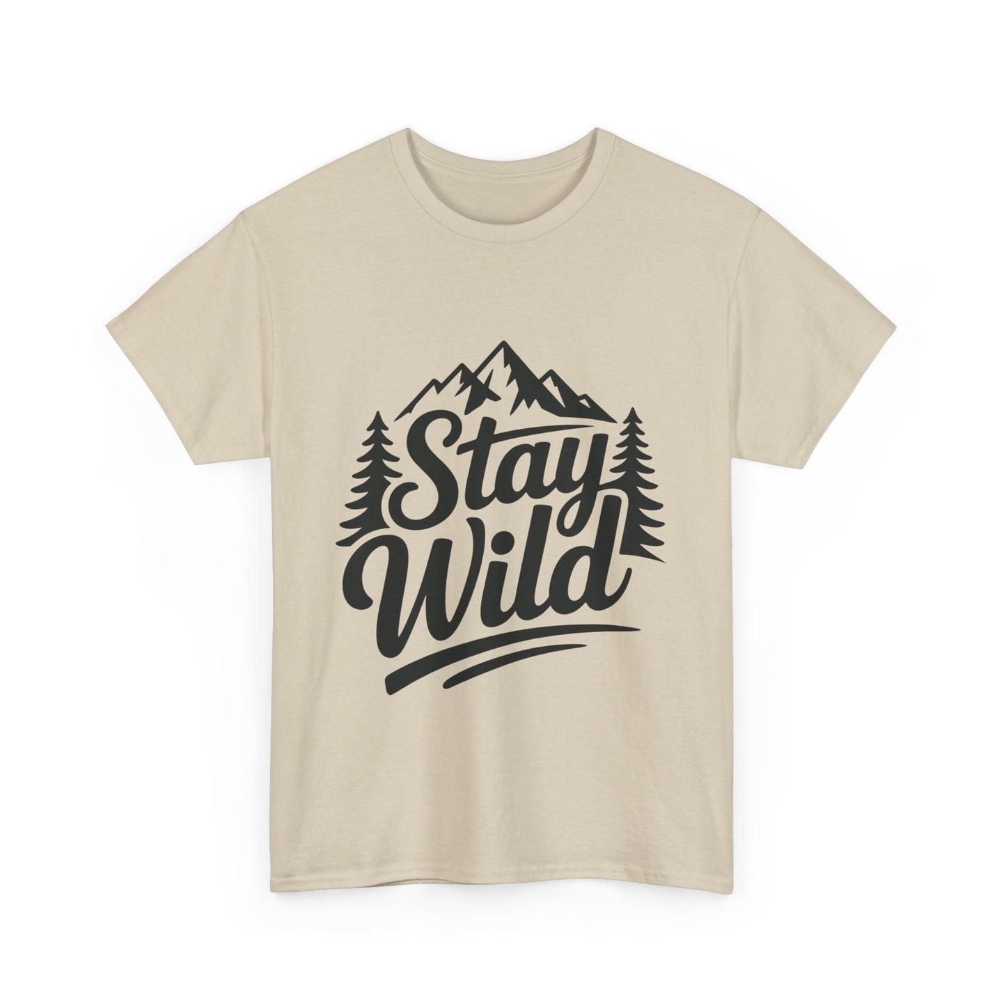 Stay Wild Adventure Tee, Unisex Heavy Cotton Tee for Nature Lovers, Camping, Hiking, Gifts for Outdoorsy Friends, Nature Graphic Tee