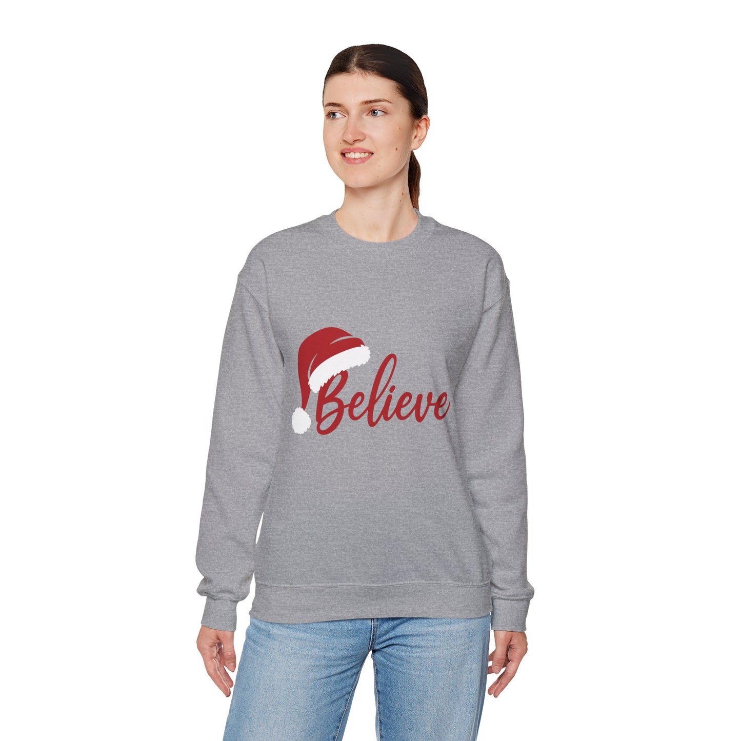 Believe Christmas Women's Sweatshirt, Minimalist Holiday Crewneck, Cozy Sweatshirt for Women