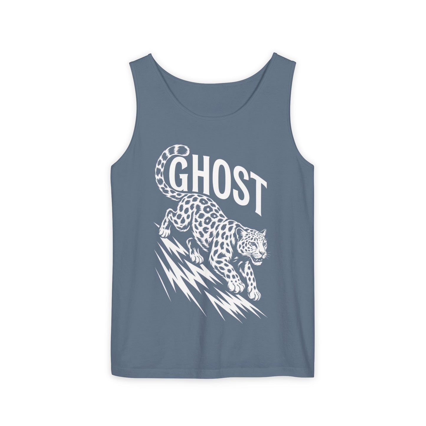 Ghost Leopard Mens Tank Top, Cool Graphic Shirt for Summer, Beach Days, Festivals, Gifts, Casual Wear