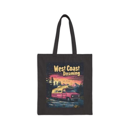 West Coast Dreaming Tote Bag, Eco-Friendly Cotton Bag, Beach Bag, Travel Tote, Gift for Adventure Lovers