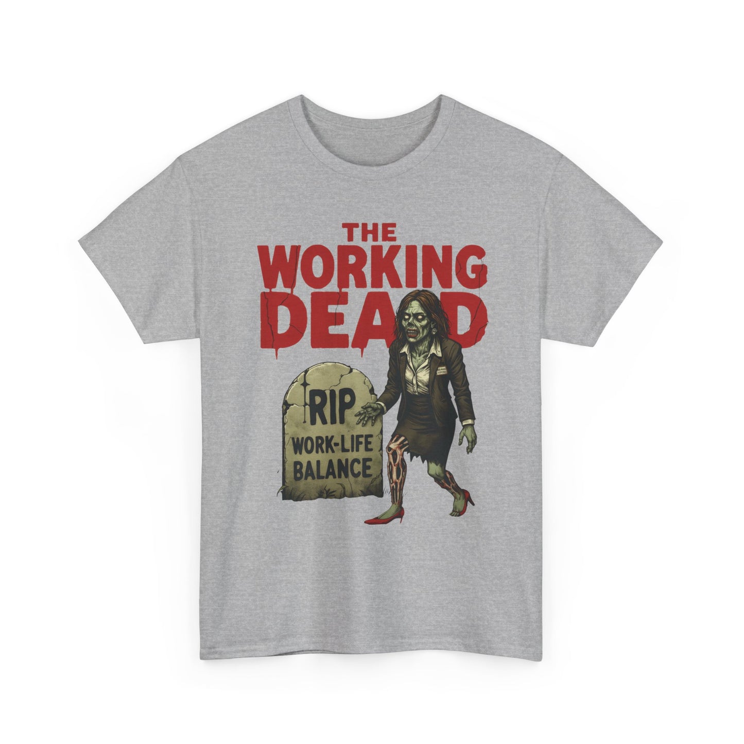 The Working Dead Women's Shirt, Funny Work Life Balance Zombie Tee, RIP Work Shirt, Halloween Office Humor, Overworked Shirt