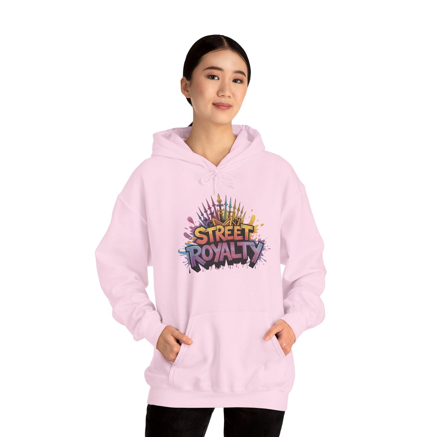 Street Royalty Women's Hoodie, Graffiti Crown Graphic Pullover, Urban Streetwear Sweatshirt for Girls
