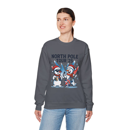 North Pole Tour 25 Women's Christmas Sweatshirt, Funny Rock Holiday Jumper