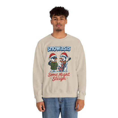Snowasis Some Might Sleigh Men's Christmas Sweatshirt, Funny Rock Holiday Sweater