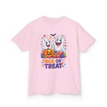 Trick or Treat Kids Halloween T-Shirt, Cute Ghosts Pumpkin Design, Fun Spooky Tee for Boys Girls