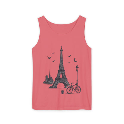 Parisian Dreams Tank Top, Unisex Summer Wear, Graphic Tee, Travel Inspired Apparel, Vacation Outfit, Casual Tank for All Occasions