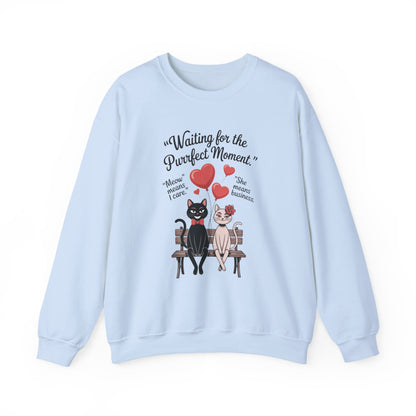 Cute Cat Lovers Womens Sweatshirt, Cozy Gift for Pet Owners, Perfect for Valentine's Day, Animal Lover Apparel, Relaxed Love Sweatshirt