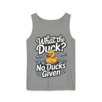 Funny Duck Tank Top for Summer - No Ducks Given Tee - What The Duck Mens T-Shirt - Sarcastic Rubber Duck Graphic, Humor Gift For Him