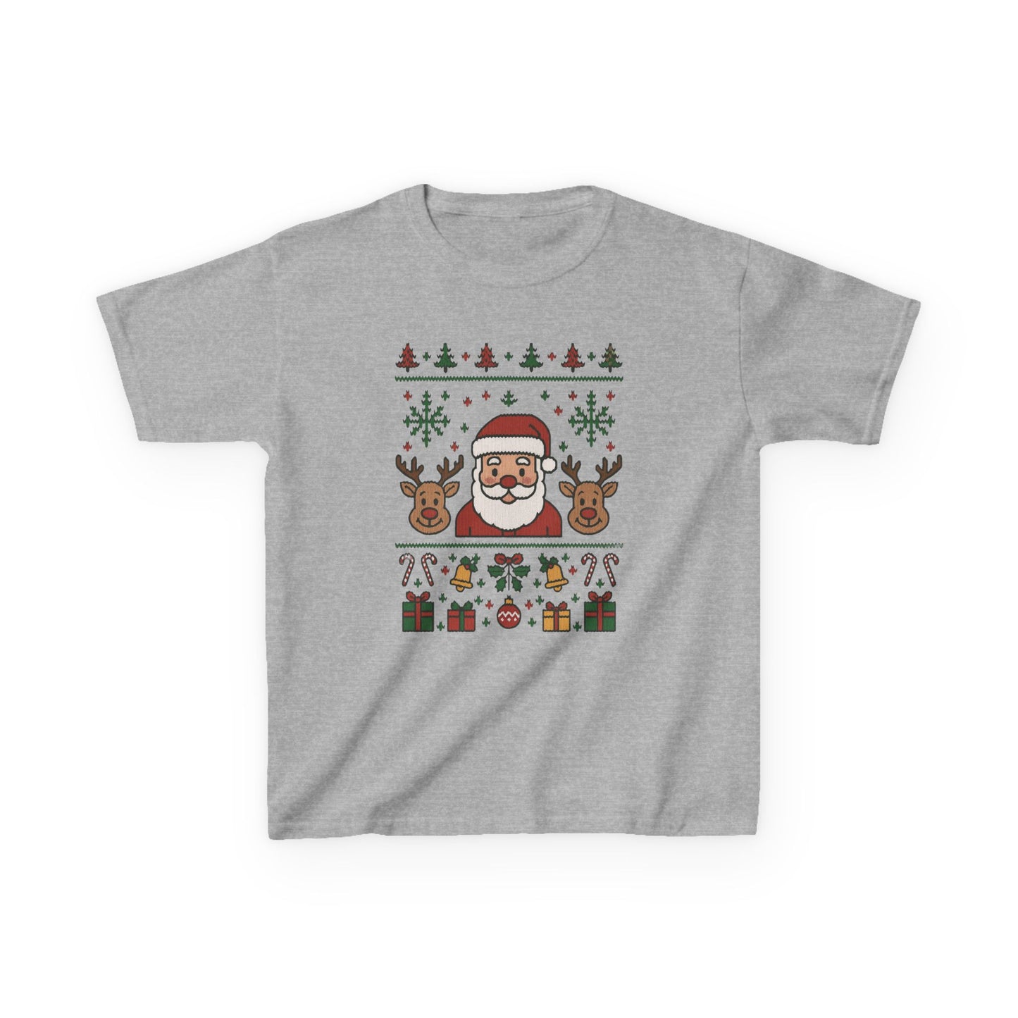Santa - Reindeer Christmas Shirt for Kids, Cute Holiday Tee, Kids Heavy Cotton™ Tee