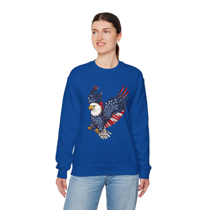 Patriotic Eagle Sweatshirt, Unisex Crewneck, USA Pride Apparel, Cozy Everyday Wear, Perfect for Independence Day, Gift for Patriots