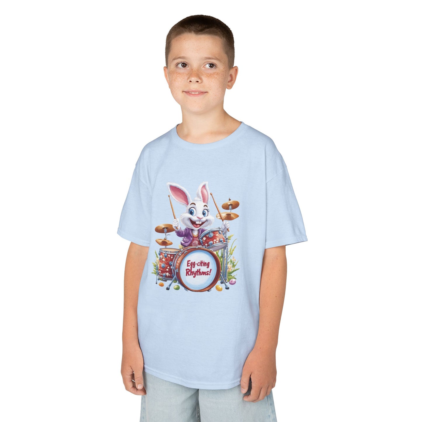 Easter Bunny Drummers Tee | Kids Cotton T-Shirt, Fun Easter Gift, Spring Celebration Shirt, Playful Kids Apparel, Drum Shirt