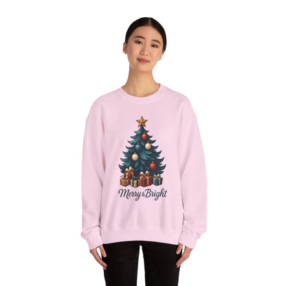 Merry Bright Christmas Sweatshirt, Cozy Holiday Pullover