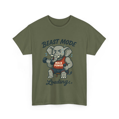 Beast Mode Elephant Gym Shirt, Funny Workout T-Shirt For Men, Max Power Fitness Tee, Beast Mode Loading Graphic, Gym Motivation Gift