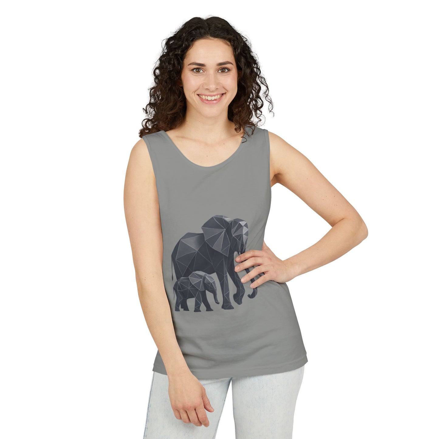 Elephant Family Unisex Tank Top, Animal Lover Gift, Casual Wear, Summer Essentials, Eco-Friendly Apparel, Wildlife Shirt