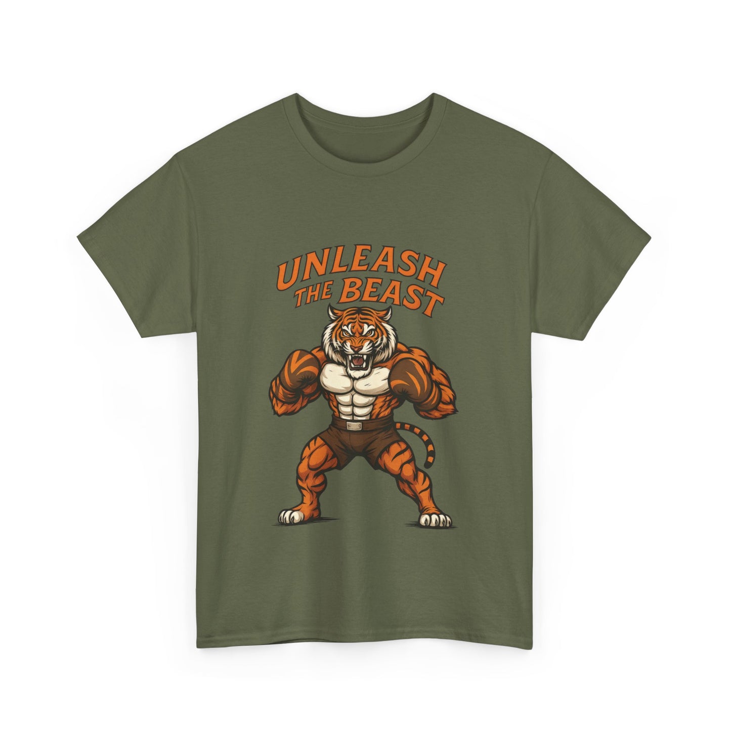 Unleash The Beast Tiger Gym Shirt, Mens Workout T-Shirt, Bodybuilding Motivation Tee, Fitness Muscle Tiger Graphic, Strong Beast Gym Top