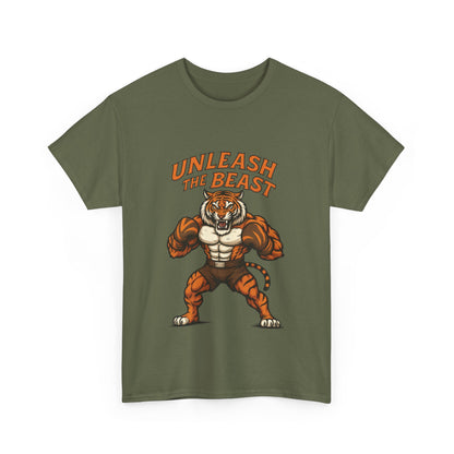 Unleash The Beast Tiger Gym Shirt, Mens Workout T-Shirt, Bodybuilding Motivation Tee, Fitness Muscle Tiger Graphic, Strong Beast Gym Top