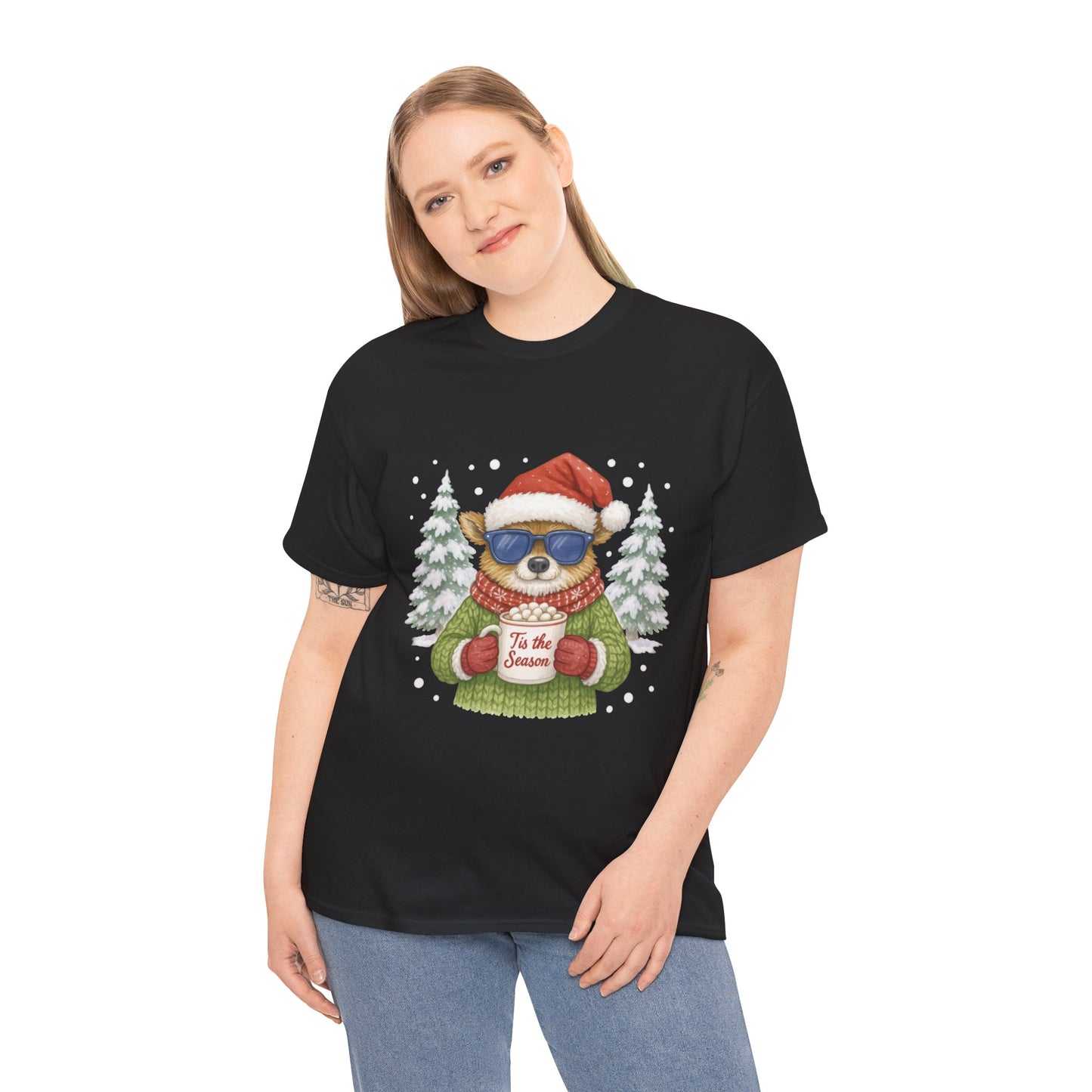 Women's Tis the Season Christmas T-Shirt, Cool Reindeer Holiday Tee