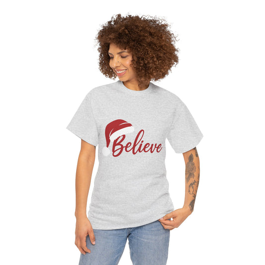 Believe Christmas Women's Shirt, Minimalist Holiday Tee