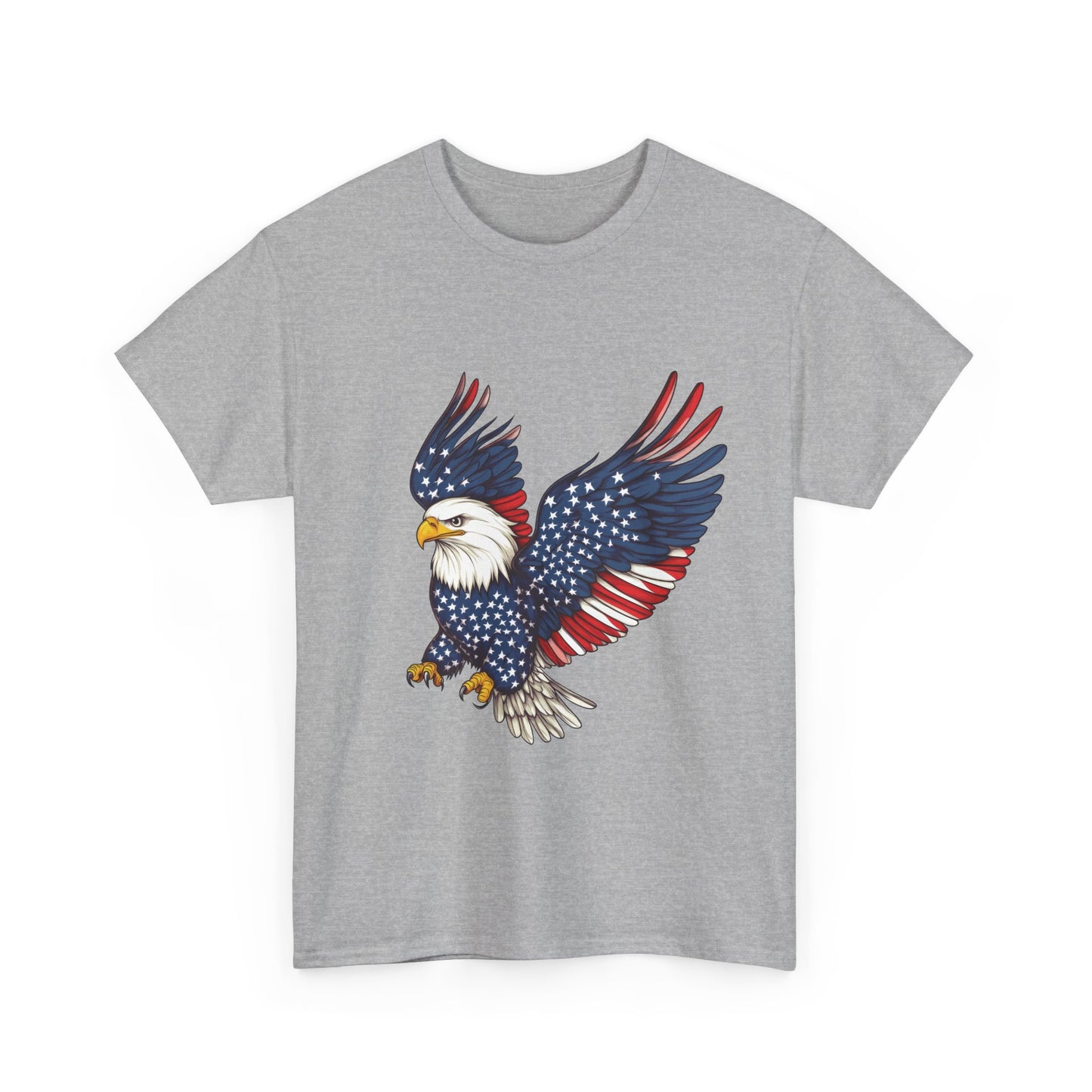 Patriotic Eagle Tee | Unisex Heavy Cotton T-Shirt for Independence Day, Memorial Day, Veterans Day, Gift for Nature Lovers, Casual Wear