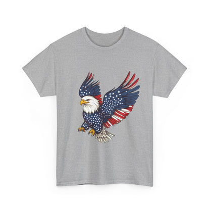 Patriotic Eagle Tee | Unisex Heavy Cotton T-Shirt for Independence Day, Memorial Day, Veterans Day, Gift for Nature Lovers, Casual Wear