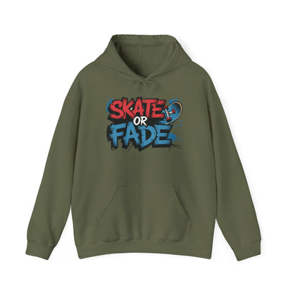 Skate Or Fade Men's Hoodie, Graffiti Skateboarding Pullover, Urban Streetwear Hoodie for Skaters