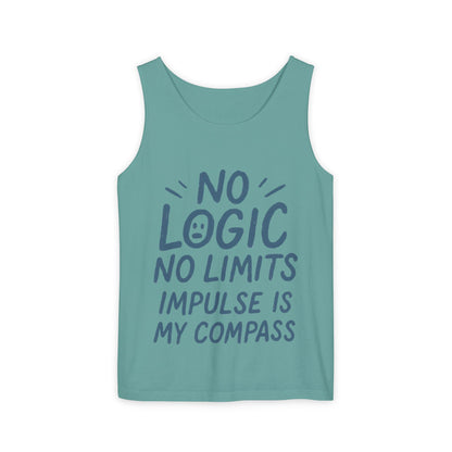 Funny Mens Tank Top, No Limits Impulse Quote, Relaxed Fit Tee, Casual Wear for Creatives, Gift for Artists Impulsive Style Shirt