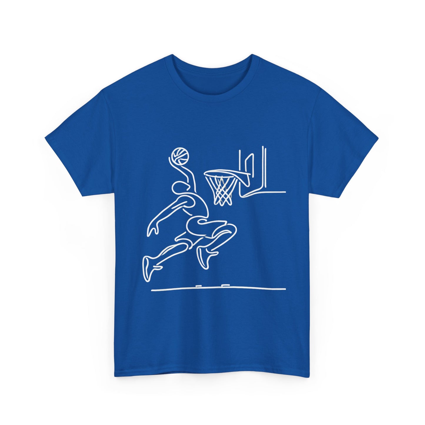 Basketball Slam Dunk Line Art Shirt, Unisex Heavy Cotton Tee, Sportswear, Gift for Athletes, Streetwear, Basketball Player T-Shirt