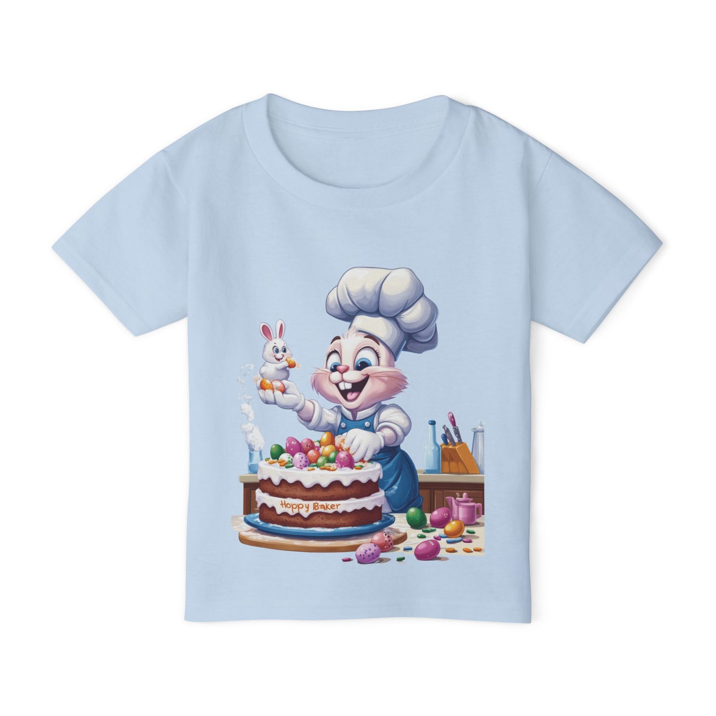 Bunny Chef Toddler T-Shirt, Cute Easter Apparel, Kids Baking Shirt, Toddler Gifts, Spring Outfits, Happy Bunny Design, Easter Cake Shirt
