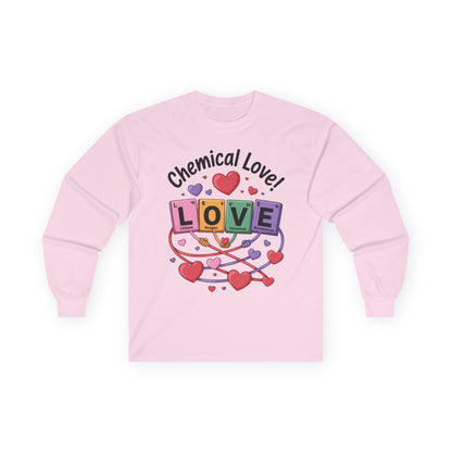 Chemical Love Women's Long Sleeve Tee, Valentine's Day Gift, Cute Chemistry Shirt, Science Lover Apparel, Relationship Humor