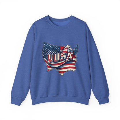 Patriotic USA Crewneck Sweatshirt, Unisex Sweatshirt, American Flag Apparel, Casual Comfort, Great for Independence Day and Holidays